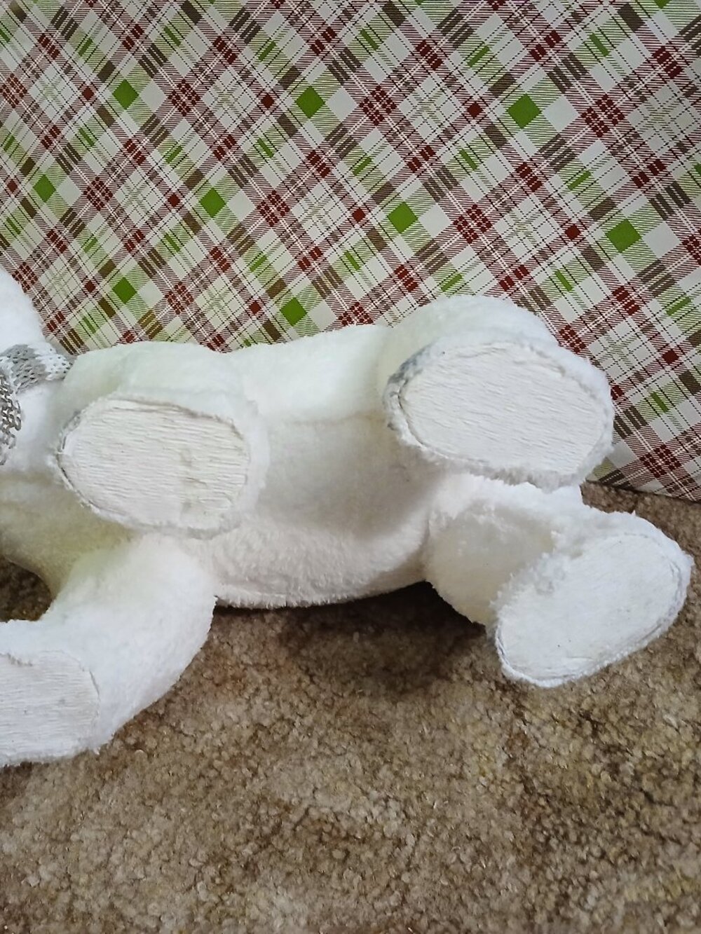 Faux Fur over Paper Mache Walking Polar Bear Indoor Christmas Winter Decoration - Picture 8 of 11